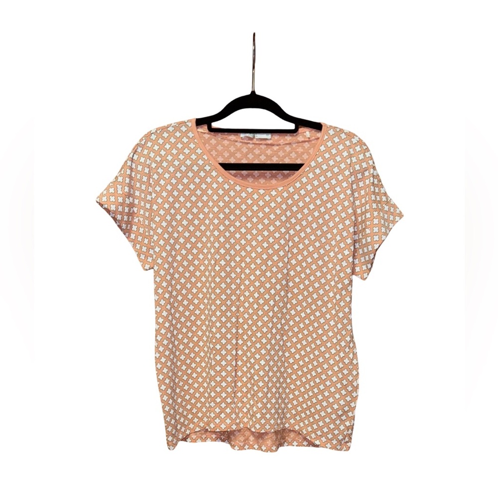 🏡 Peach & White Blouse - Size XS